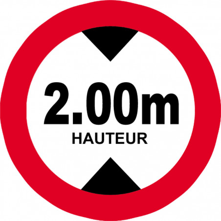 hauteur de passage maximum 2.00m - 20cm - Sticker/autocollant hauteur de passage maximum 2.00m - 20cm - Sticker/autocollant