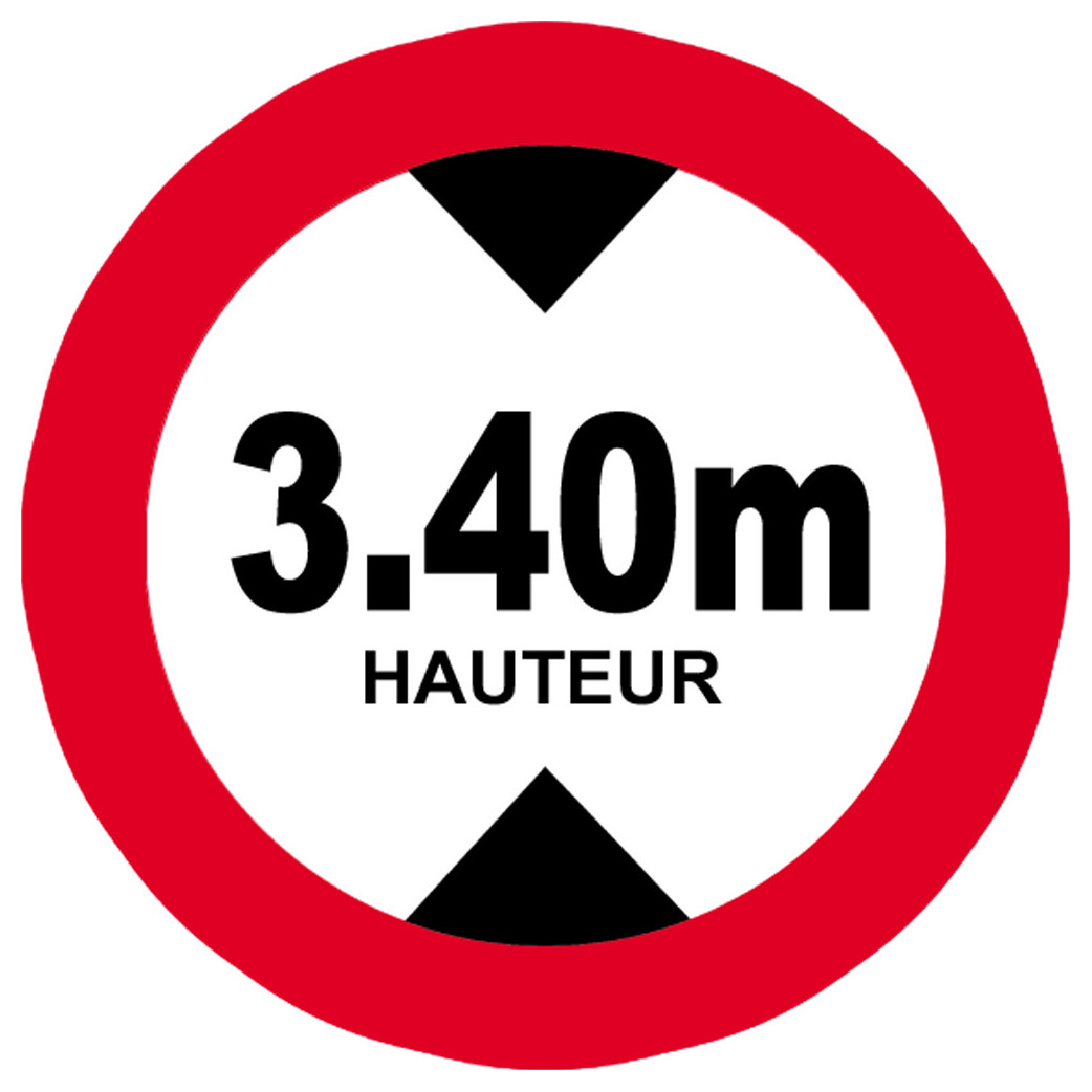 hauteur de passage maximum 3.40m - 15cm - Sticker/autocollant