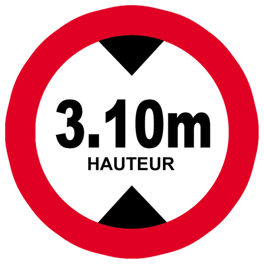hauteur de passage maximum 3.10m - 15cm - Sticker/autocollant