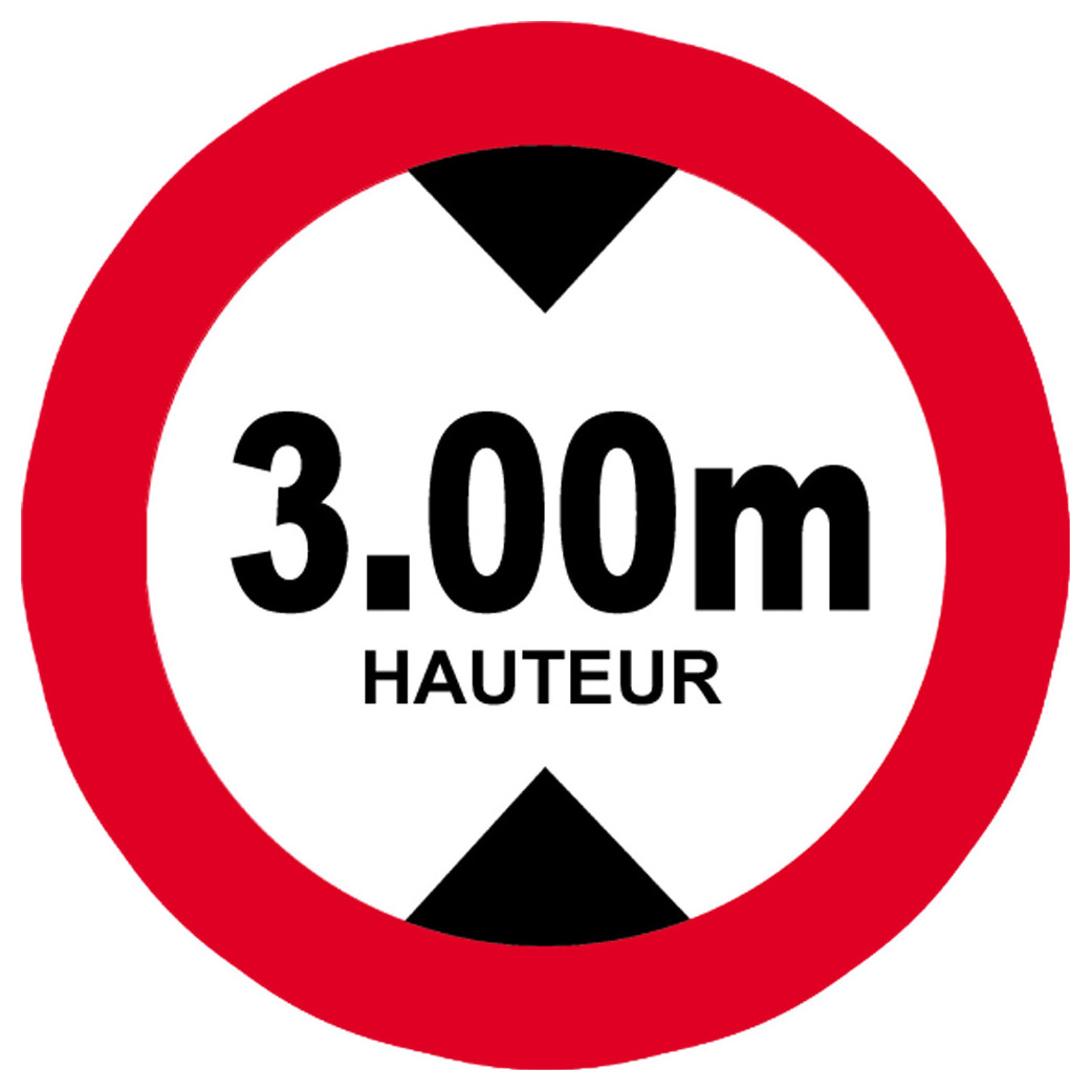 hauteur de passage maximum 3m - 10cm - Sticker/autocollant