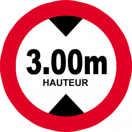 hauteur de passage maximum 3m - 10cm - Sticker/autocollant hauteur de passage maximum 3m - 10cm - Sticker/autocollant