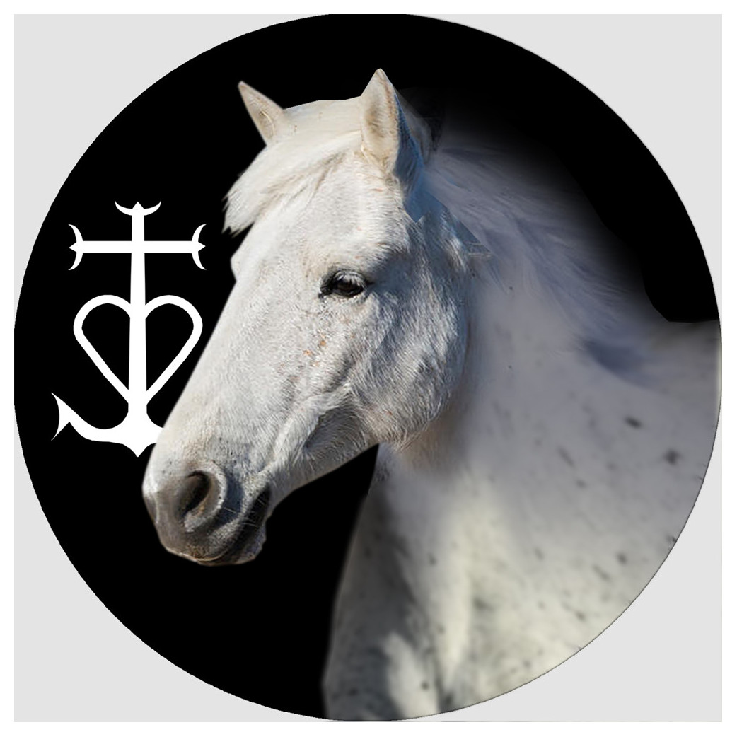 Cheval Camarguais - 15cm - Sticker/autocollant