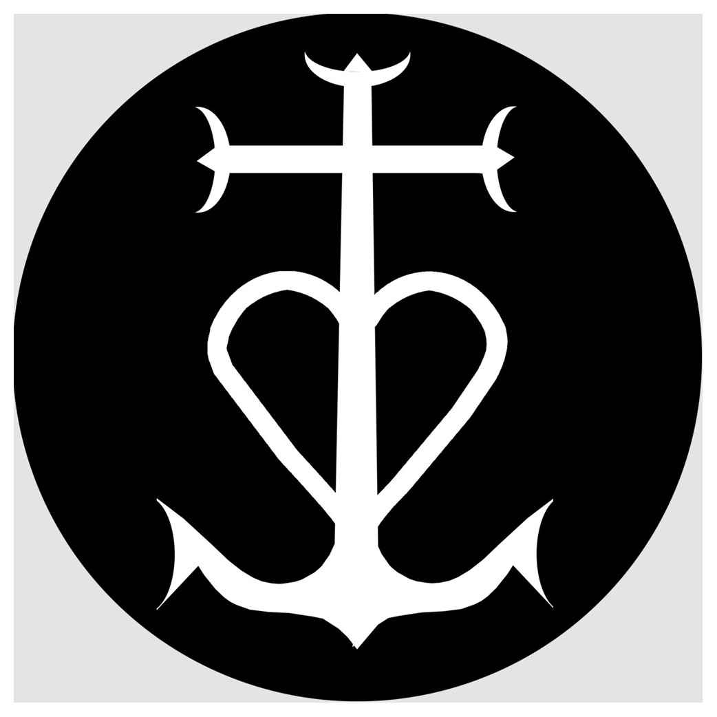 Croix Camarguaise blanc et noir - 20cm - Sticker/autocollant