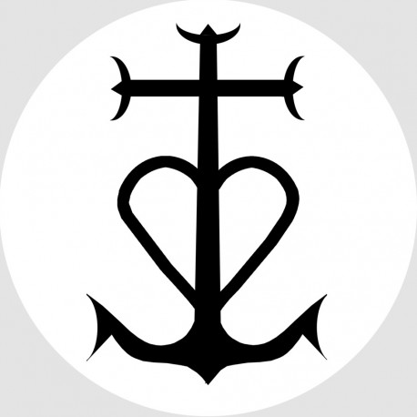 Croix Camarguaise noir et blanc - 10cm - Sticker/autocollant