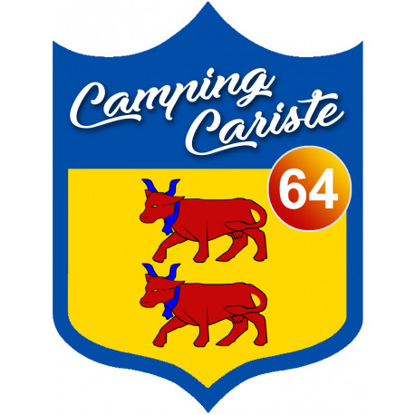 Blason Camping cariste Béarnais 64 - 10x7.5cm - Sticker/autocollant