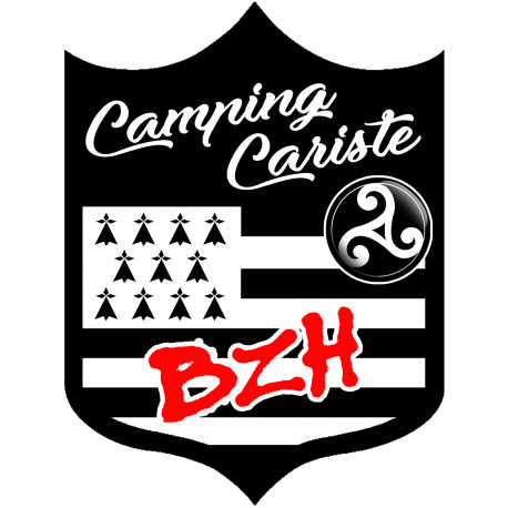 blason camping cariste BZH - 20x15cm - Sticker/autocollant