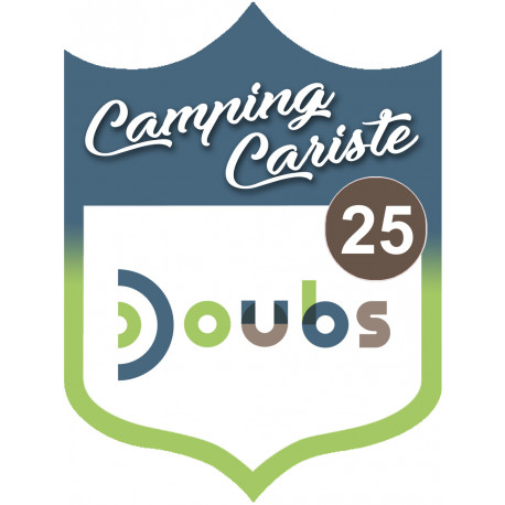 blason camping cariste Doubs 25 - 15x11.2cm - Sticker/autocollant