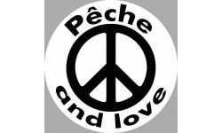 Pêche and love - 15cm - Sticker/autocollant