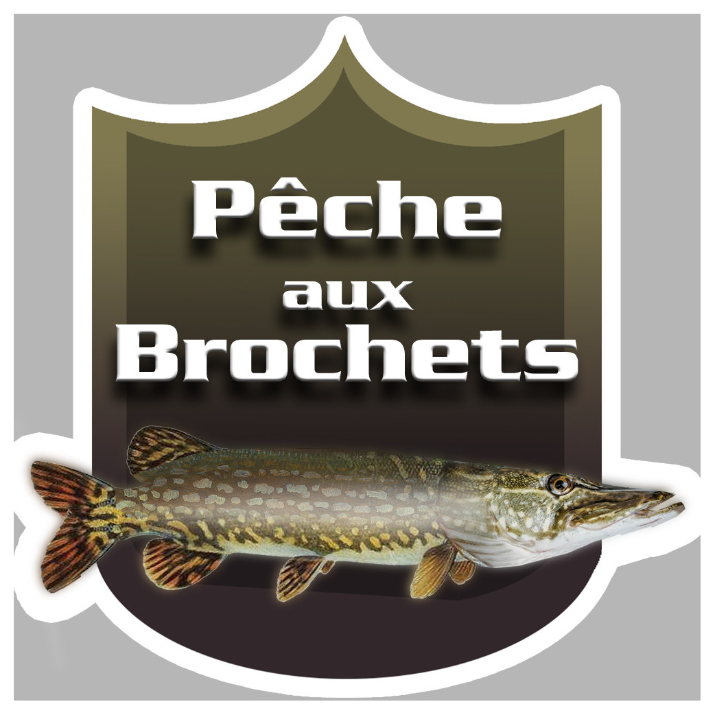 Pêche aux Brochets - 15x15cm - Sticker/autocollant