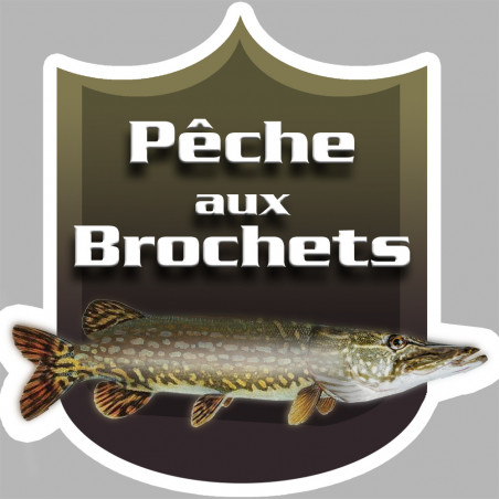 Pêche aux Brochets - 10x10cm - Sticker/autocollant Pêche aux Brochets - 10x10cm - Sticker/autocollant