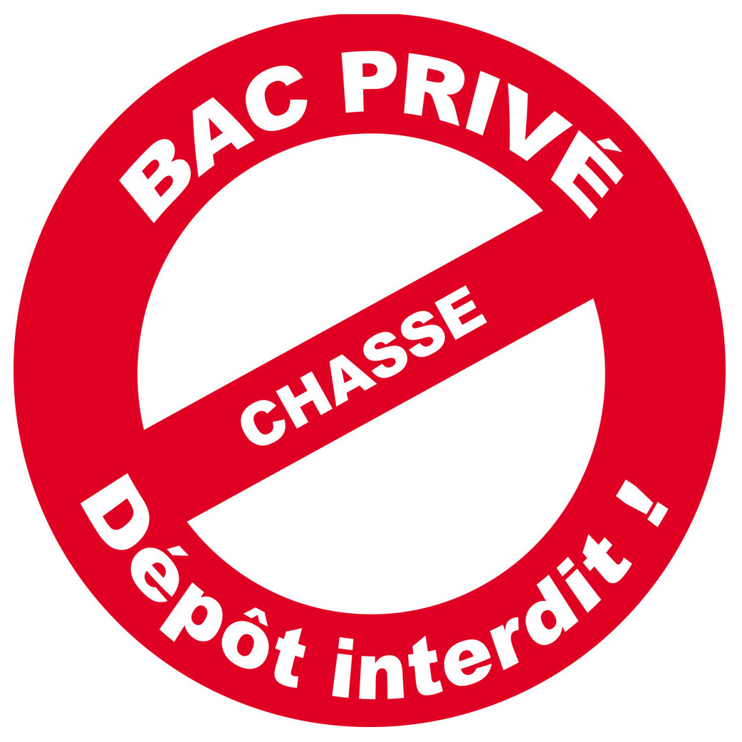 Bac privé équarrissage chasse - 20cm - Sticker/autocollant