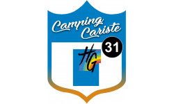 blason camping cariste Haute Garonne 31 - 10x7.5cm - Sticker/autocollant