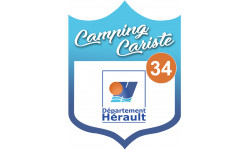 blason camping cariste Hérault 34 - 20x15cm - Sticker/autocollant
