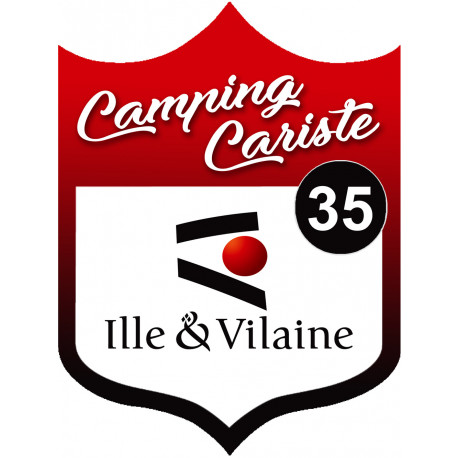 blason camping cariste Ille et Vilaine 35 - 10x7.5cm - Sticker/autocollant
