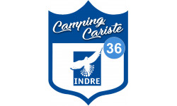 Sticker / autocollant : blason camping cariste Indre 36 - 15x11.2cm