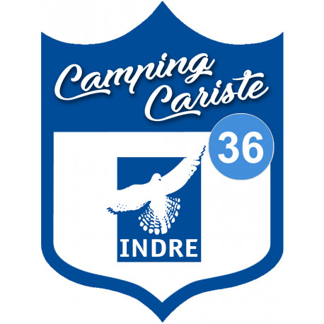 blason camping cariste Indre 36 - 15x11.2cm - Sticker/autocollant