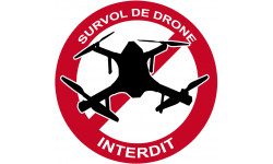 Survol de drône interdit - 10cm - Sticker/autocollant