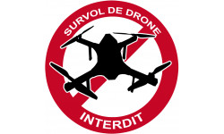 Survol de drone interdit - 15cm - Sticker/autocollant
