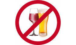 sticker / autocollant : alcool interdit - 10cm - Sticker/autocollant