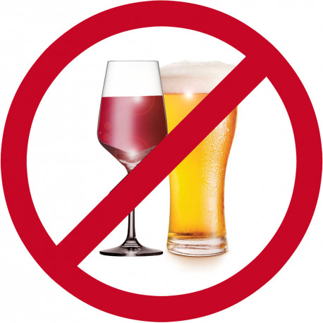 sticker / autocollant : alcool interdit - 10cm - Sticker/autocollant