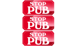 STOP PUB - 3 stickers de 7,5x3,5cm - Sticker/autocollant