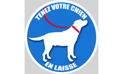 Tenez votre chien en laisse - 5cm - Sticker/autocollant
