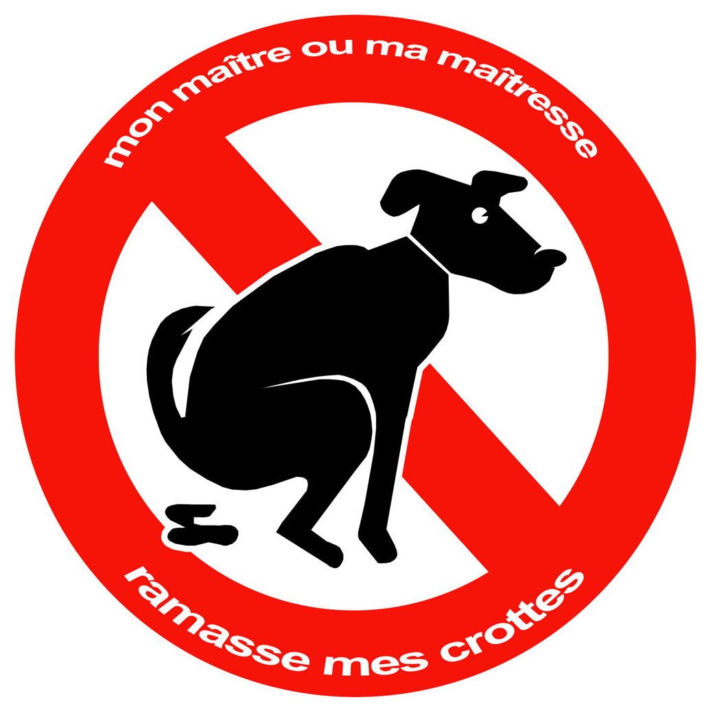 Stop aux crottes de chiens - 10cm - Sticker/autocollant