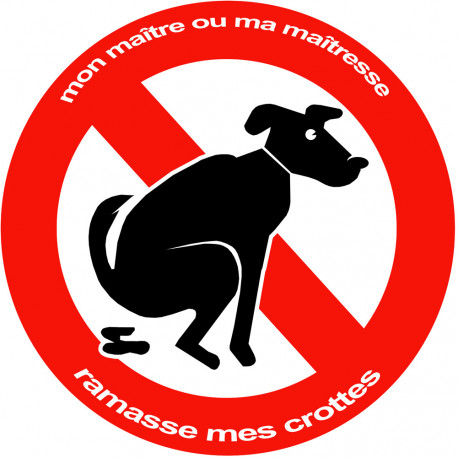 Stop aux crottes de chiens - 5cm - Sticker/autocollant