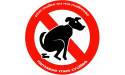 Stop aux crottes de chiens - 15cm - Sticker/autocollant