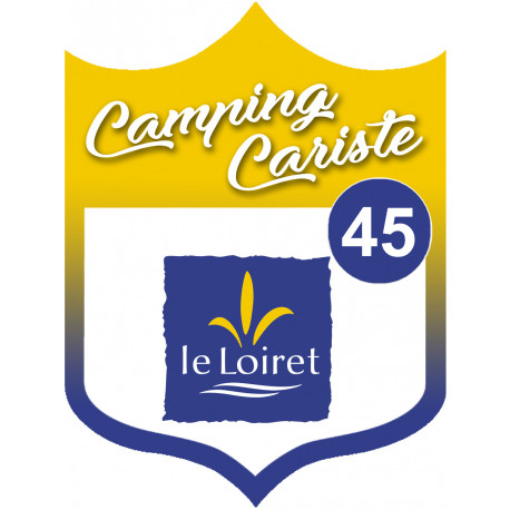 blason camping cariste Loiret 45 - 20x15cm - Sticker/autocollant