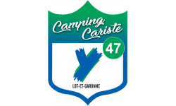 blason camping cariste Lot et Garonne 47 - 10x7.5cm - Sticker/autocollant