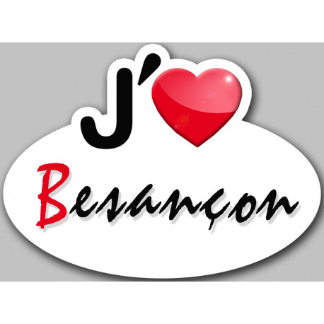 j'aime Besançon - 13x10cm - Sticker/autocollant