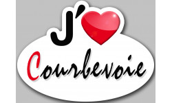 j'aime Courbevoie - 13x10cm - Sticker/autocollant