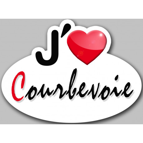 j'aime Courbevoie - 13x10cm - Sticker/autocollant
