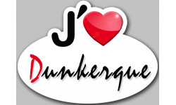 j'aime Dunkerque - 13x10cm - Sticker/autocollant