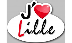 j'aime Lille - 13x10cm - Sticker/autocollant
