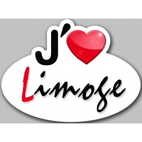 j'aime Limoge - 13x10cm - Sticker/autocollant