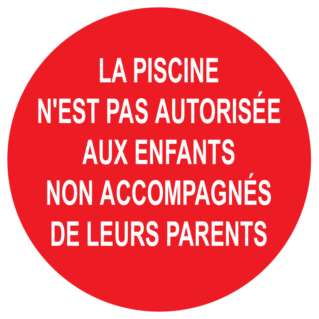 LA PISCINE ENFANTS NON ACCOMPAGNÉE DE LEURS PARENTS - 5cm - Sticker/autocollant