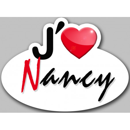 j'aime Nancy - 15x11cm - Sticker/autocollant j'aime Nancy - 15x11cm - Sticker/autocollant