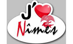 j'aime Nîmes - 13x10cm - Sticker/autocollant