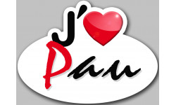 j'aime Pau - 13x10cm - Sticker/autocollant