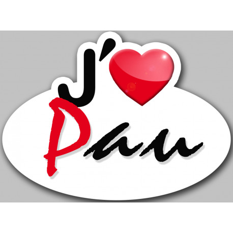 j'aime Pau - 13x10cm - Sticker/autocollant