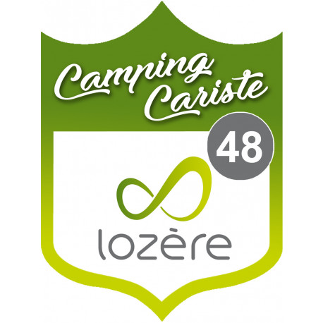 blason camping cariste Lozère 48 - 15x11.2cm - Sticker/autocollant