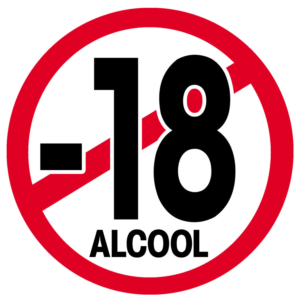 interdit moins 18 ans alcool (5cm) - Sticker / autocollant