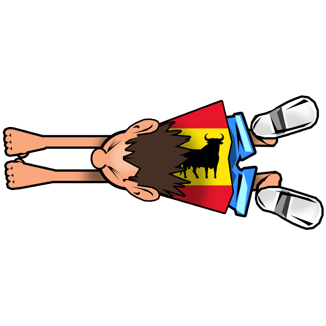 attrape voiture Taureau Espagnol - 28x12cm - Sticker/autocollant