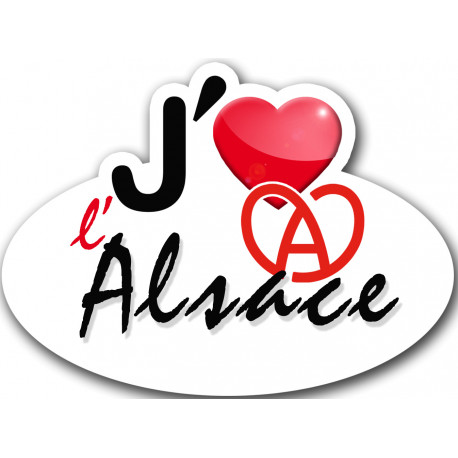 j'aime l'Alsace - 15x11cm - Sticker/autocollant