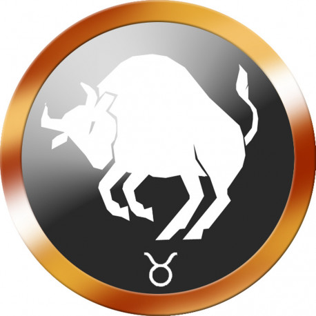 Stickers / autocollant : signe du zodiaque taureau - 5cm