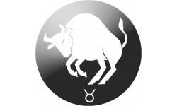 Sticker / autocollant : signe du zodiaque taureau noir - 10cm