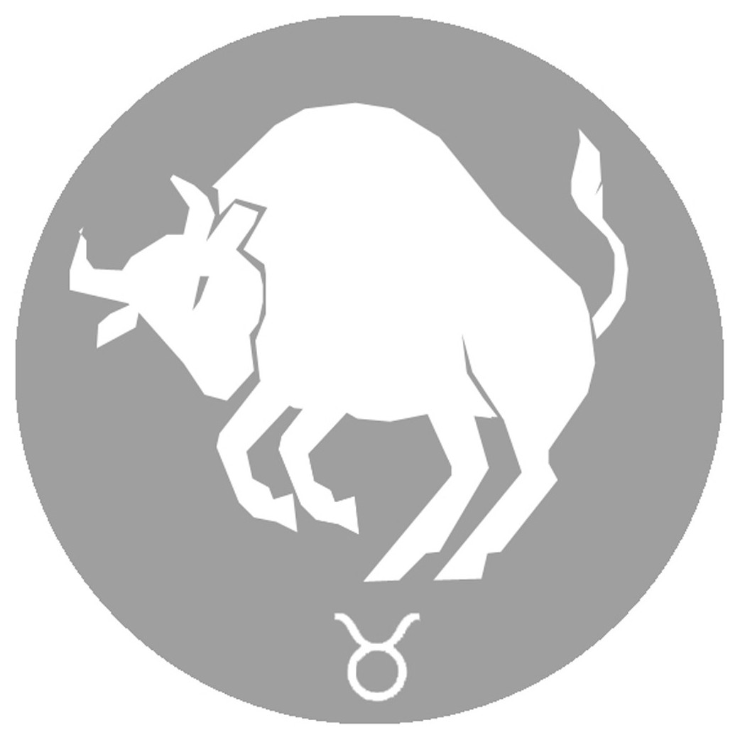 signe du zodiaque taureau gris - 5cm - Sticker/autocollant