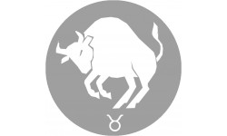 signe du zodiaque taureau gris - 10cm - Sticker/autocollant